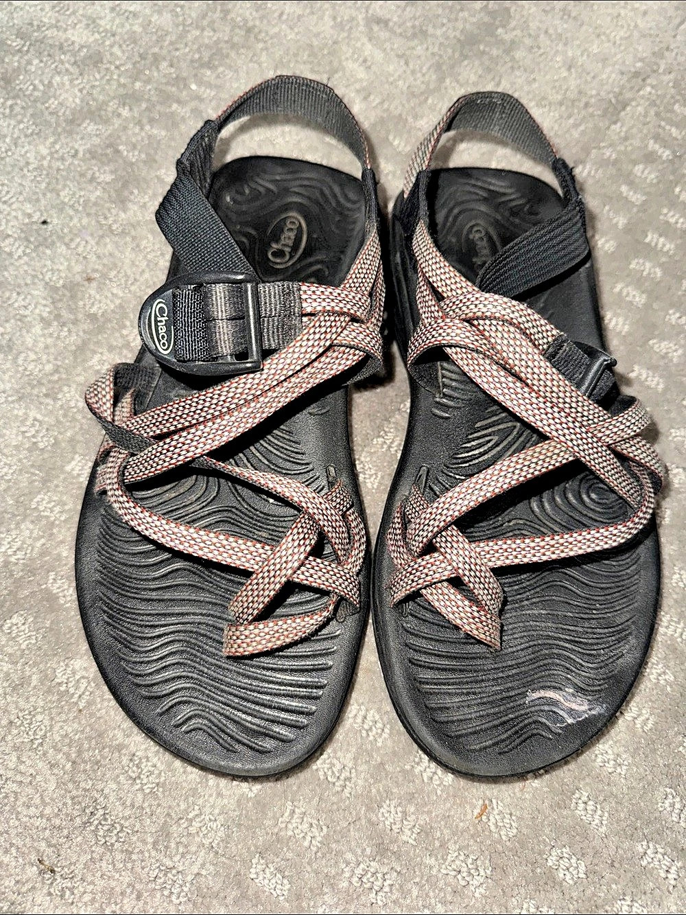 Chaco Z/Cloud X2 Strappy Sandals in Black & Red